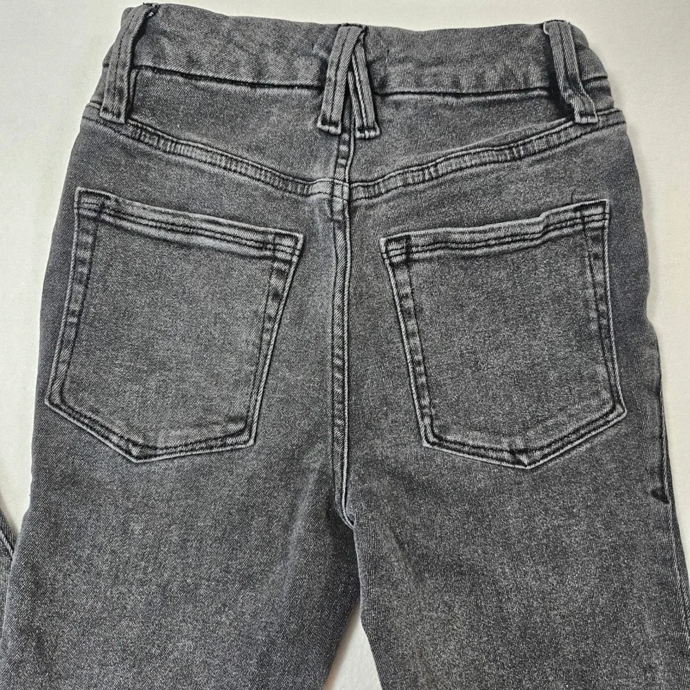 Good American Good Waist Skinny Jeans Washed Charcoal Black Grunge‎ Edgy size 25